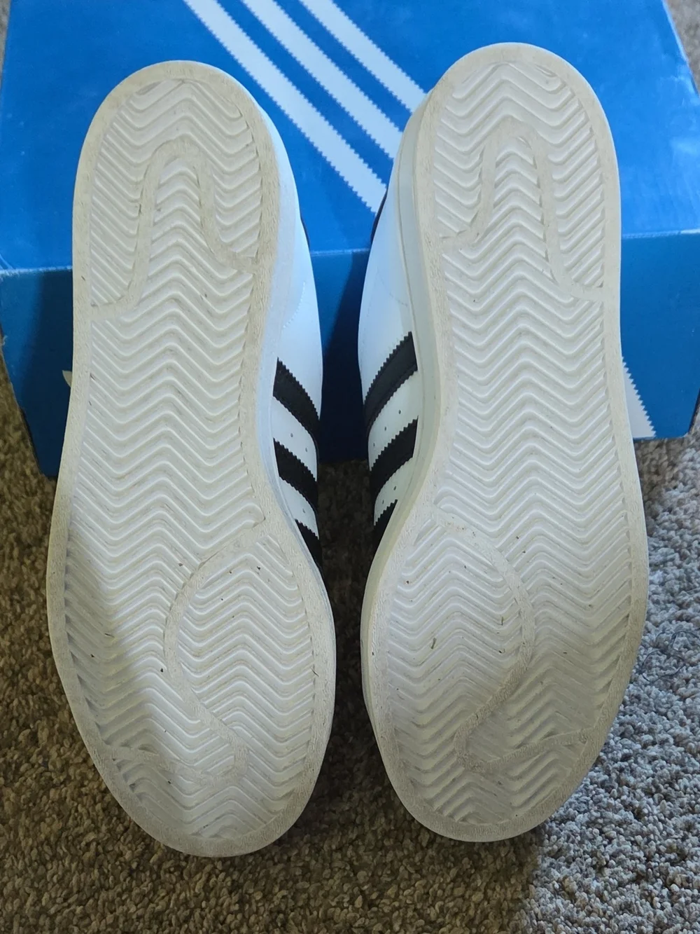 Adidas Superstar White Sneakers with Black Stripes